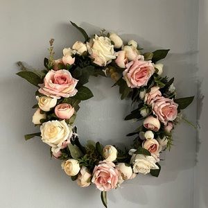 Pink floral wreath